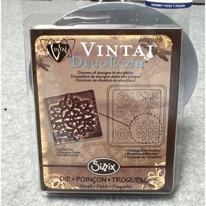 Sizzix Vintaj DecoEtch Vintage Embroidery Die for Embossing & Cutting New